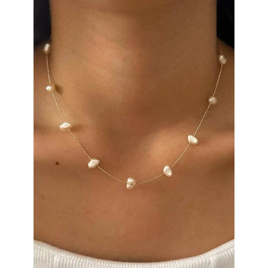 Flânerie by MAIQ - Ida 18K Non-Tarnish Petite Pearl Necklace Yellow Gold