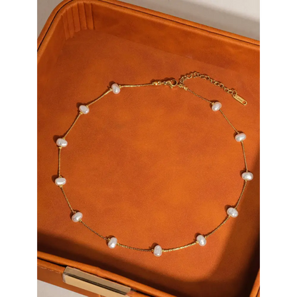 Flânerie by MAIQ - Ida 18K Non-Tarnish Petite Pearl Necklace Yellow Gold