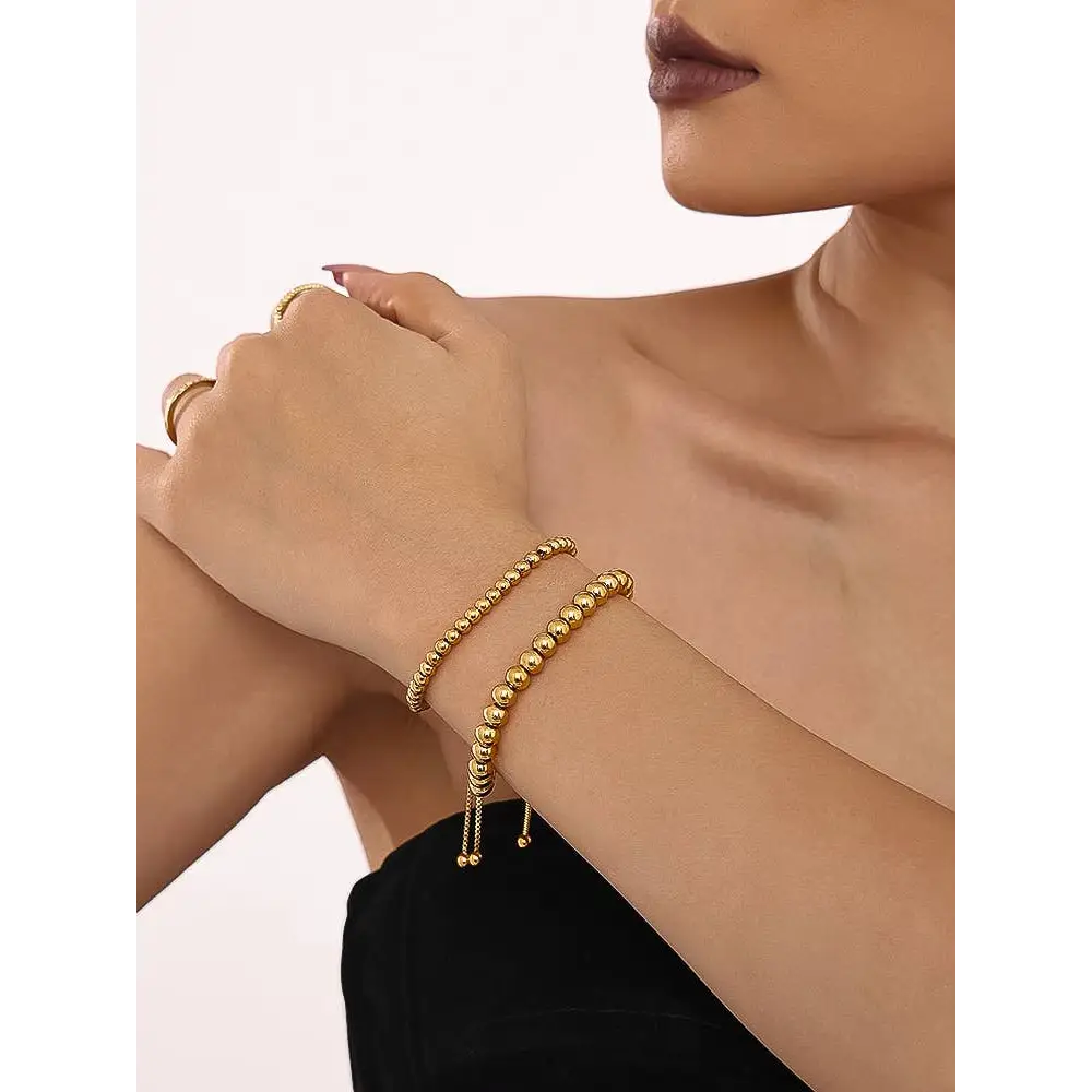 Flânerie by MAIQ - Liliane 18K Gold Non-Tarnish Beaded Bracelet Liliane-Gold-M / Yellow