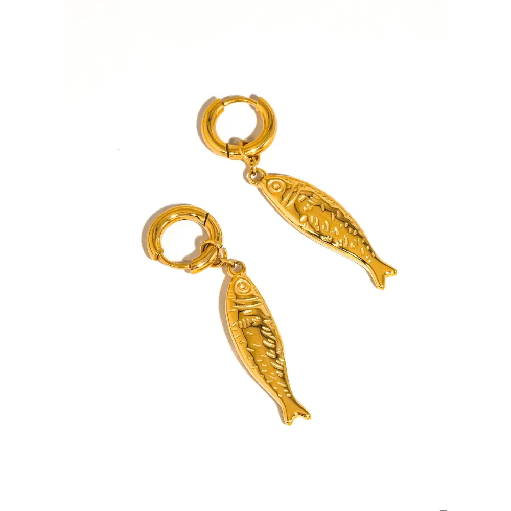 Flânerie by MAIQ - Nibe 18K Gold Non-Tarnish Fish Hoop Earring Yellow