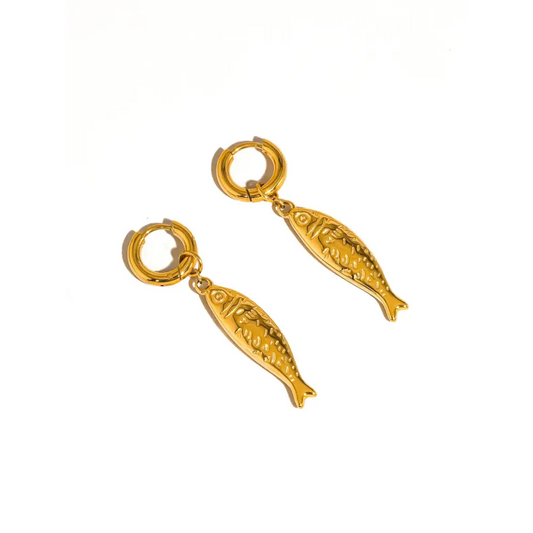 Flânerie by MAIQ - Nibe 18K Gold Non-Tarnish Fish Hoop Earring Yellow
