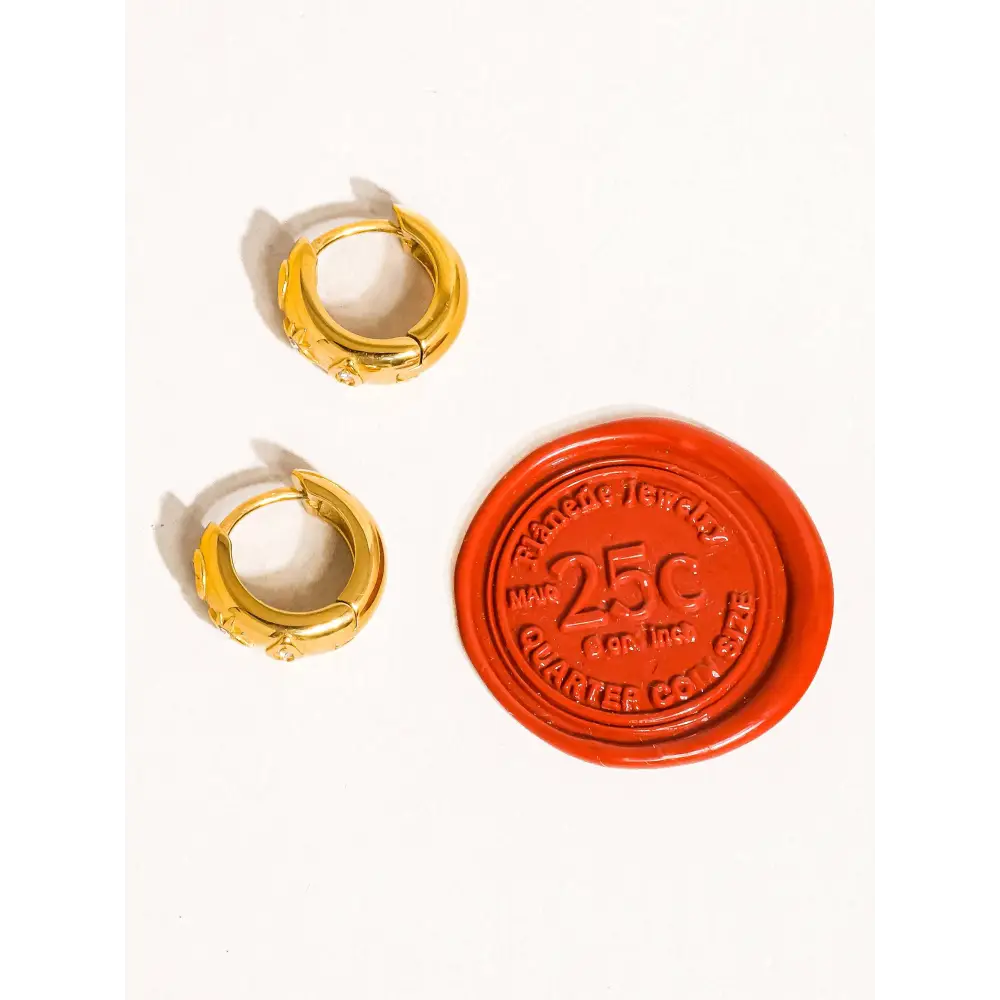 Flânerie by MAIQ - Orazio 18K Gold Non-Tarnish CZ Star Hoop Earring Yellow