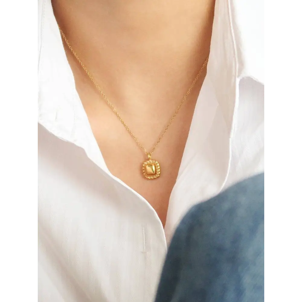 Flânerie by MAIQ - Orla Non-Tarnish Classic Petite Square Necklace Yellow Gold