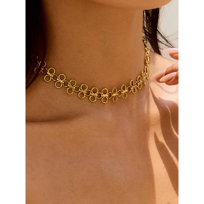 Flânerie by MAIQ - Ritza 18K Gold Non-Tarnish Patterned Choker Yellow