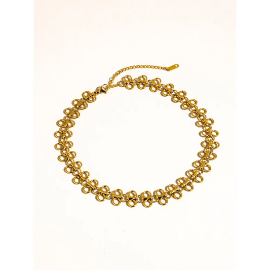 Flânerie by MAIQ - Ritza 18K Gold Non-Tarnish Patterned Choker Yellow