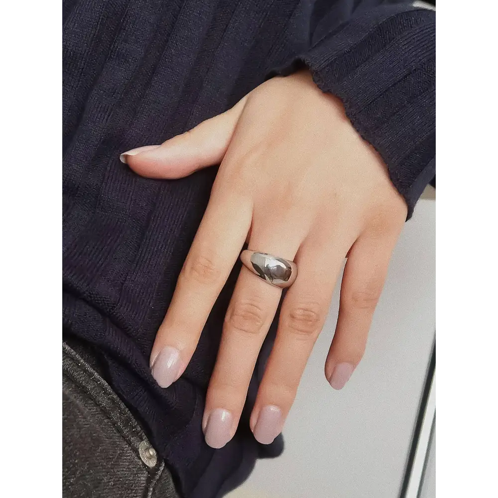 Flânerie by MAIQ - Roscoe 18K Gold Non-Tarnish Chunky Dome Statement Ring 7 / Silver