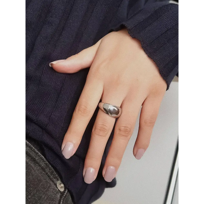 Flânerie by MAIQ - Roscoe 18K Gold Non-Tarnish Chunky Dome Statement Ring 7 / Silver