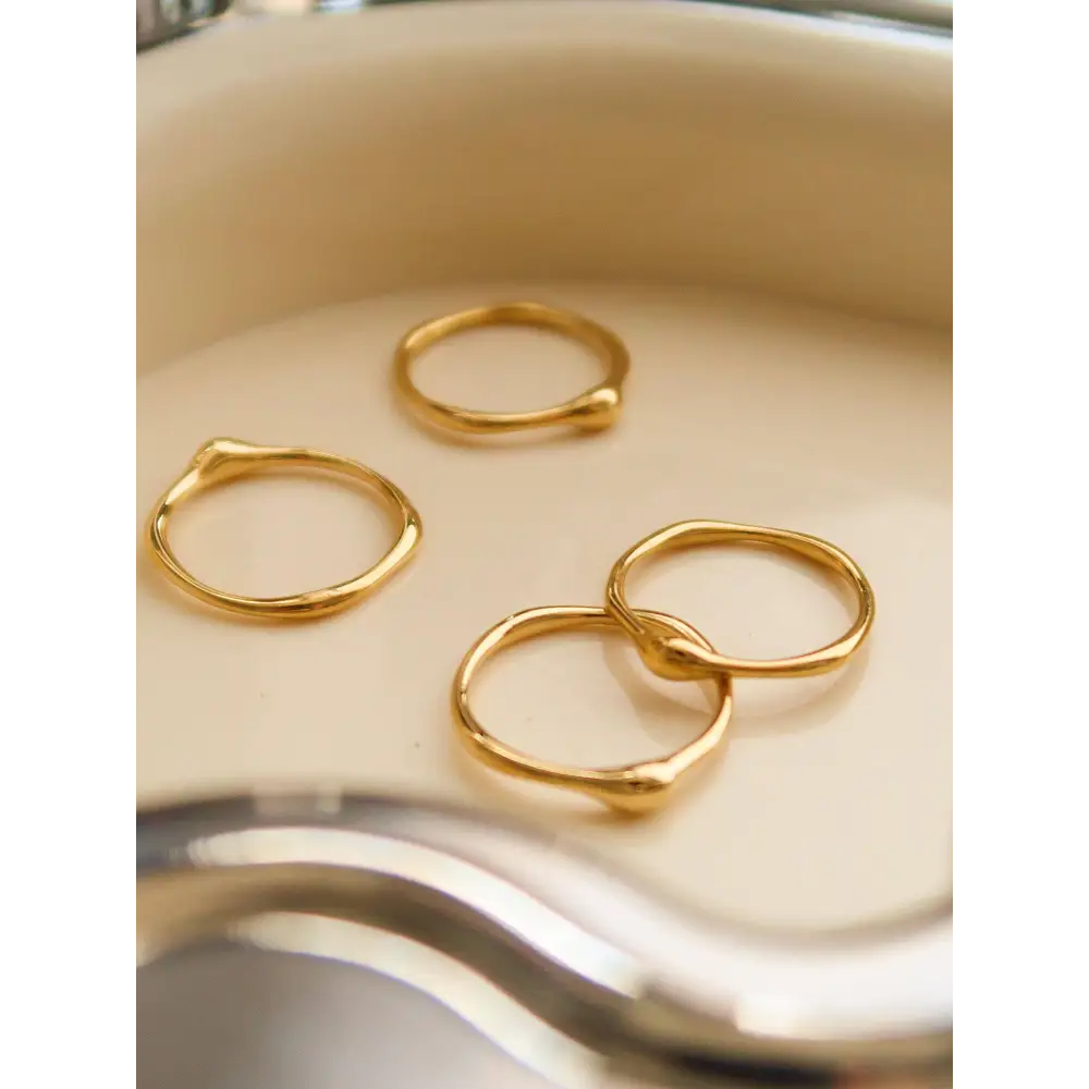 Flânerie by MAIQ - Rowena 18K Gold Non-Tarnish Minimalist Band Rings Yellow / 7