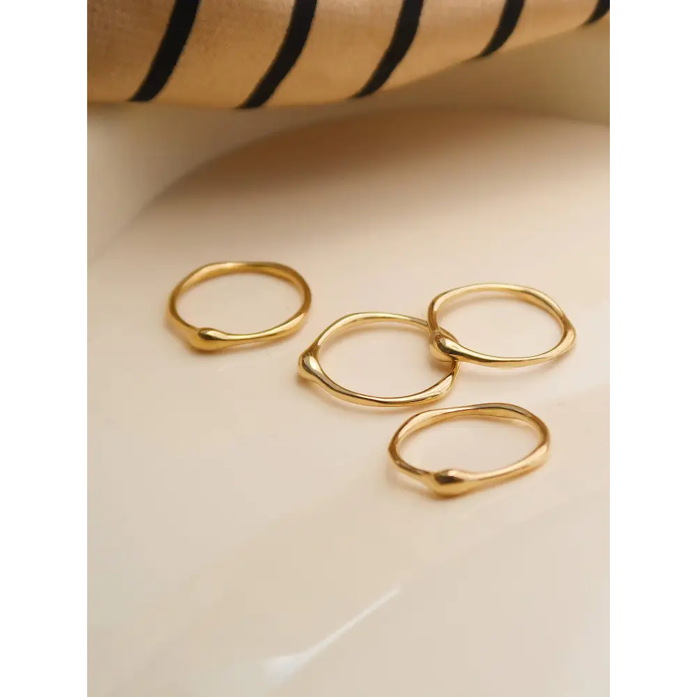 Flânerie by MAIQ - Rowena 18K Gold Non-Tarnish Minimalist Band Rings