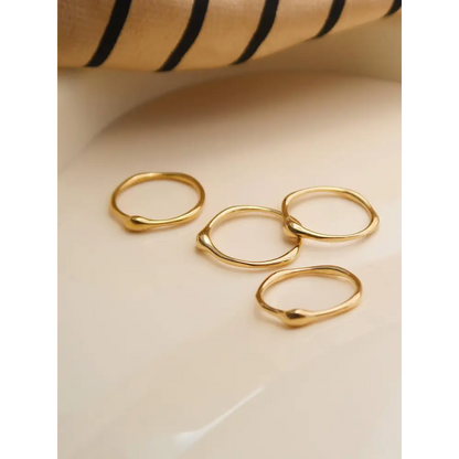 Flânerie by MAIQ - Rowena 18K Gold Non-Tarnish Minimalist Band Rings