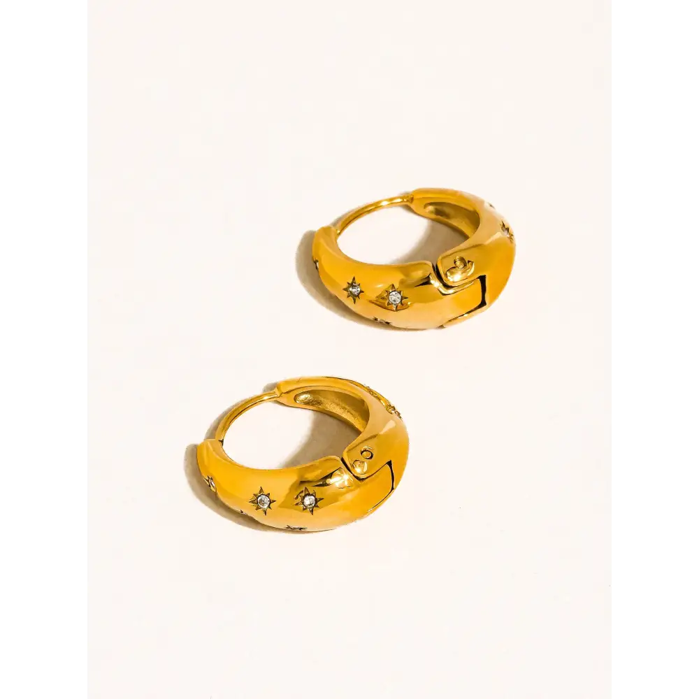 Flânerie by MAIQ - Solira 18K Gold Non-Tarnish Star Hoop Earring Yellow