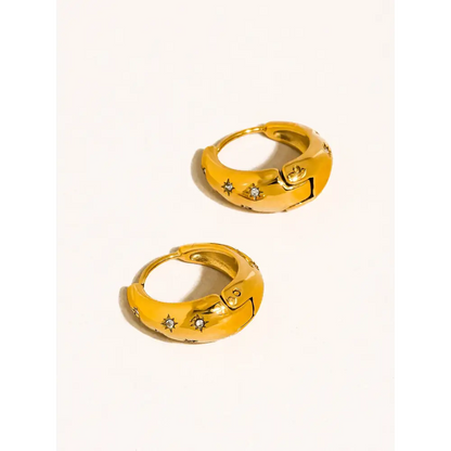 Flânerie by MAIQ - Solira 18K Gold Non-Tarnish Star Hoop Earring Yellow