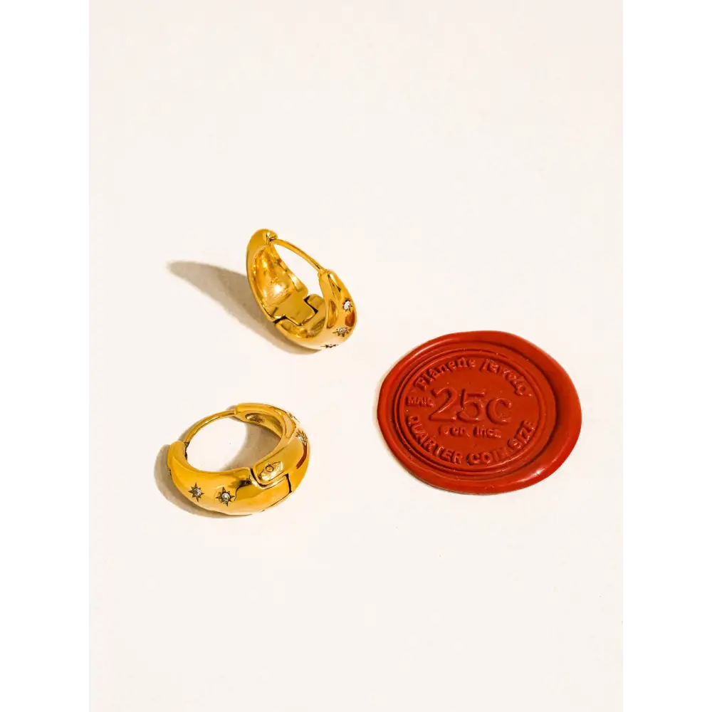 Flânerie by MAIQ - Solira 18K Gold Non-Tarnish Star Hoop Earring Yellow