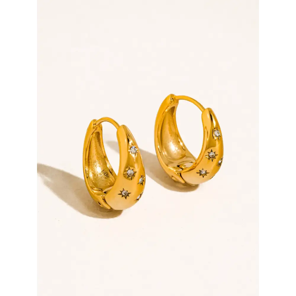 Flânerie by MAIQ - Solira 18K Gold Non-Tarnish Star Hoop Earring Yellow