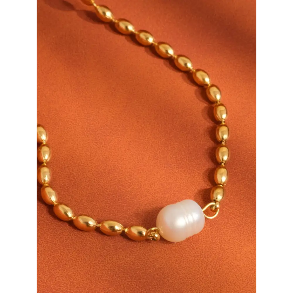 Flânerie by MAIQ - Vigne 18K Gold Non-Tarnish Pearl Ball Chain Necklace Yellow