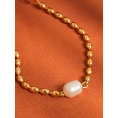 Flânerie by MAIQ - Vigne 18K Gold Non-Tarnish Pearl Ball Chain Necklace Yellow