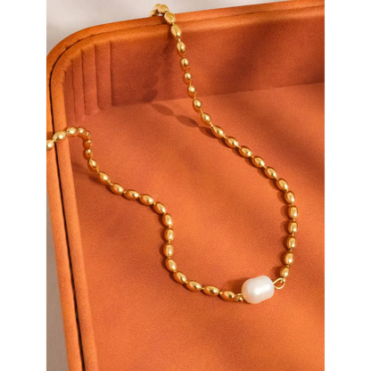 Flânerie by MAIQ - Vigne 18K Gold Non-Tarnish Pearl Ball Chain Necklace Yellow
