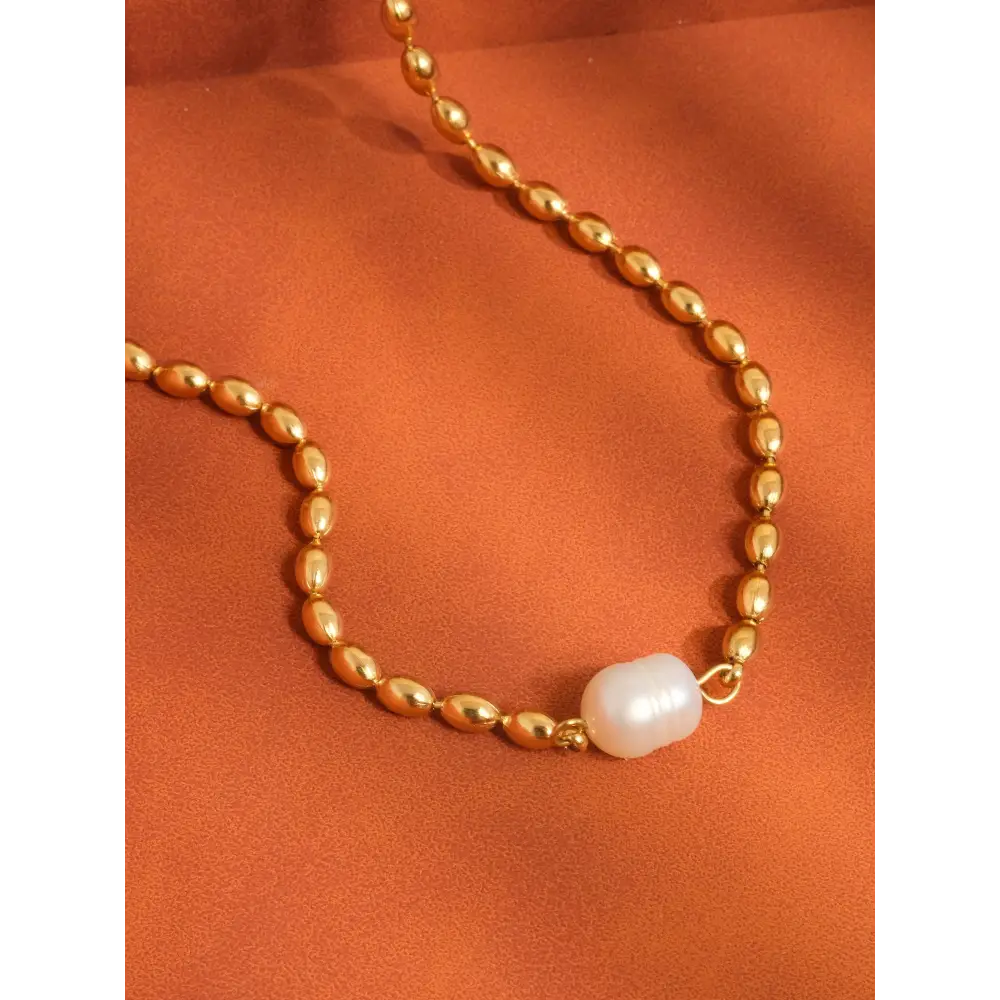 Flânerie by MAIQ - Vigne 18K Gold Non-Tarnish Pearl Ball Chain Necklace Yellow