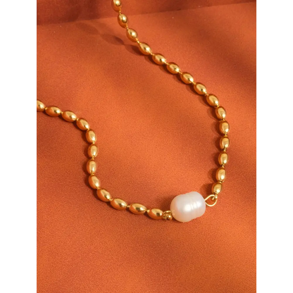 Flânerie by MAIQ - Vigne 18K Gold Non-Tarnish Pearl Ball Chain Necklace Yellow