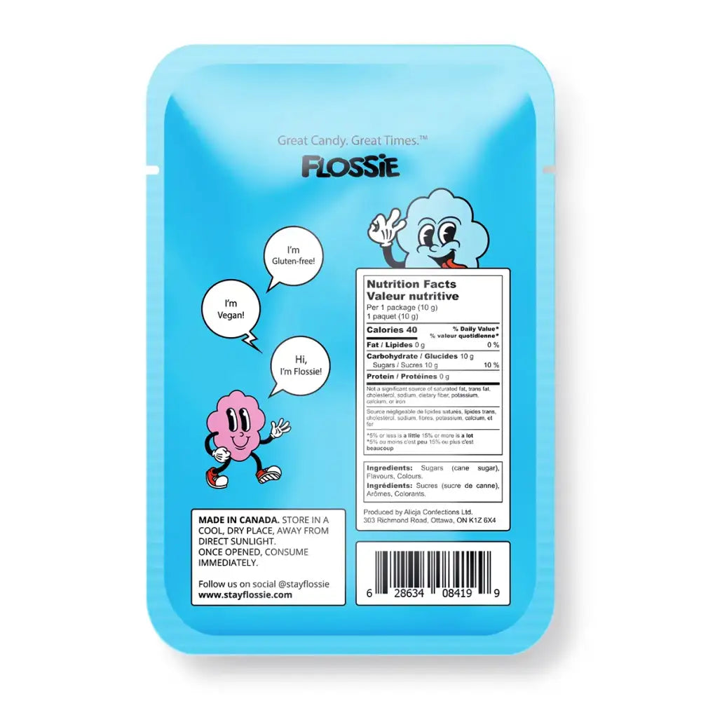 Flossie Blue Raspberry Cotton Candy - PABOOM