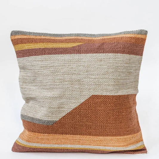 Forpost Trade Inc - Terracotta Block Print Cotton Cushion Cover