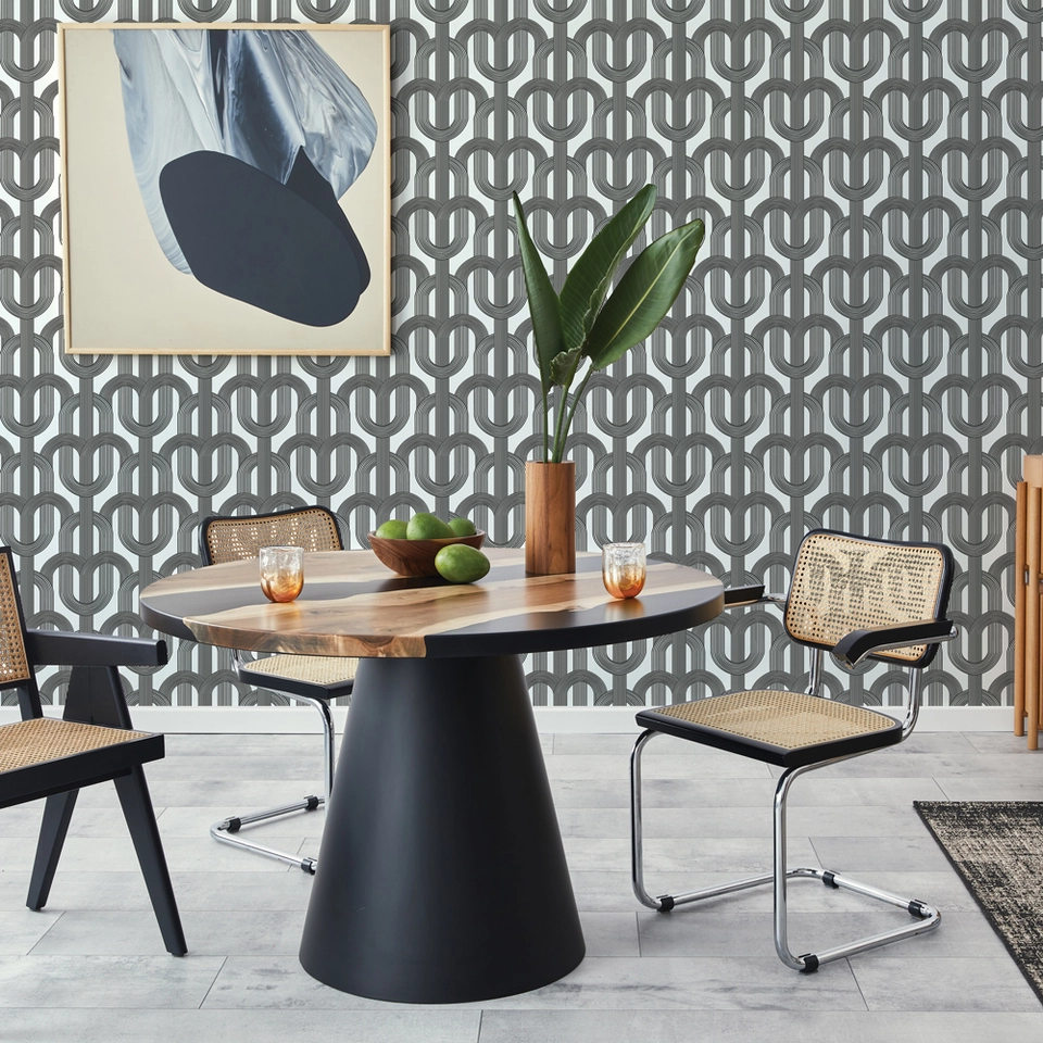 Lattice Ink Peel and Stick Wallpaper, 28 sq. ft.