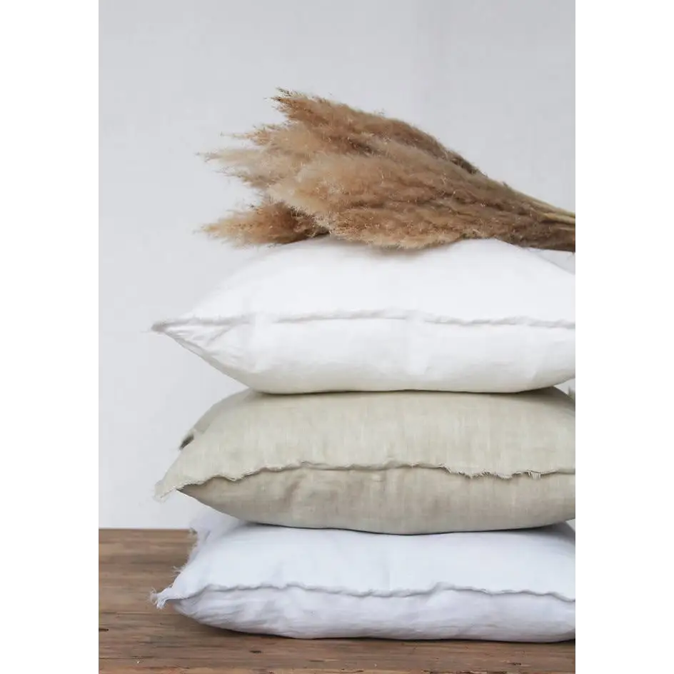 Giardino Segreto - Frayed Edge Pure Linen Cushion Cover