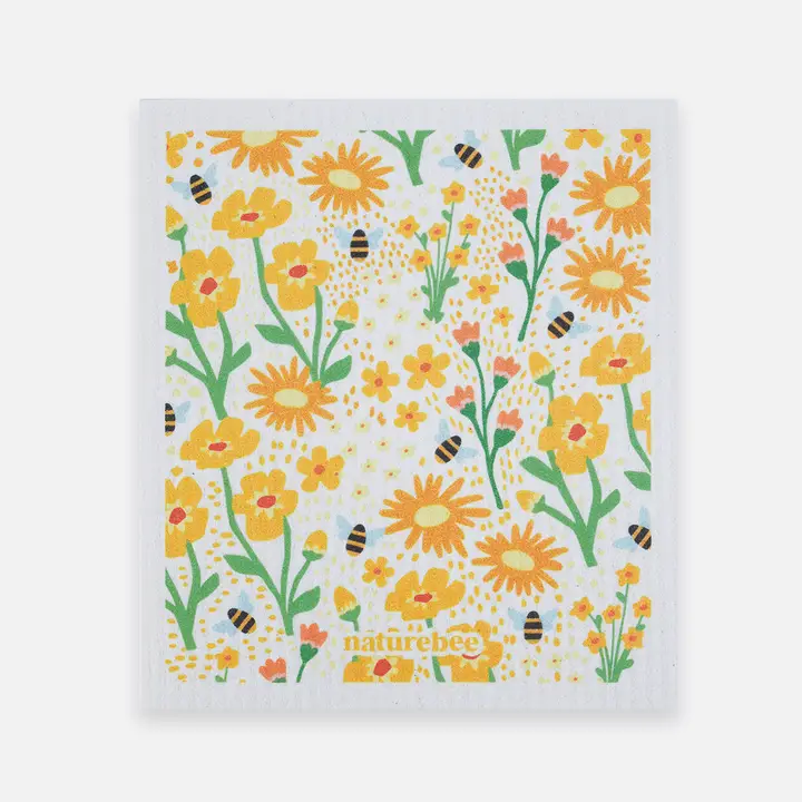 Sponge Cloth Yellow Floral