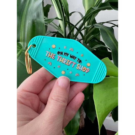 Glitter Paper Scissors - On my way to the Thrift Store Keychain Clear