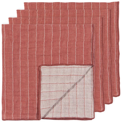 Canyon Rose napkins shown unfolded to display the unbleached reverse side – PABOOM