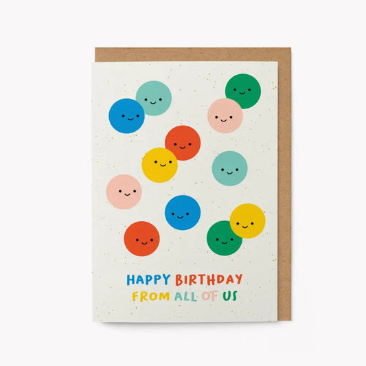 Graphic Factory - Happy birthday from all of us - Greeting Card English / Standard cello