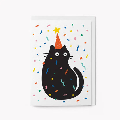 Graphic Factory - Party Cat Confetti Greeting Card Standard cello