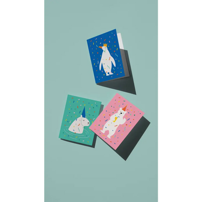 Graphic Factory - Polar Bear Party Time - animals - Greeting Card Standard cello