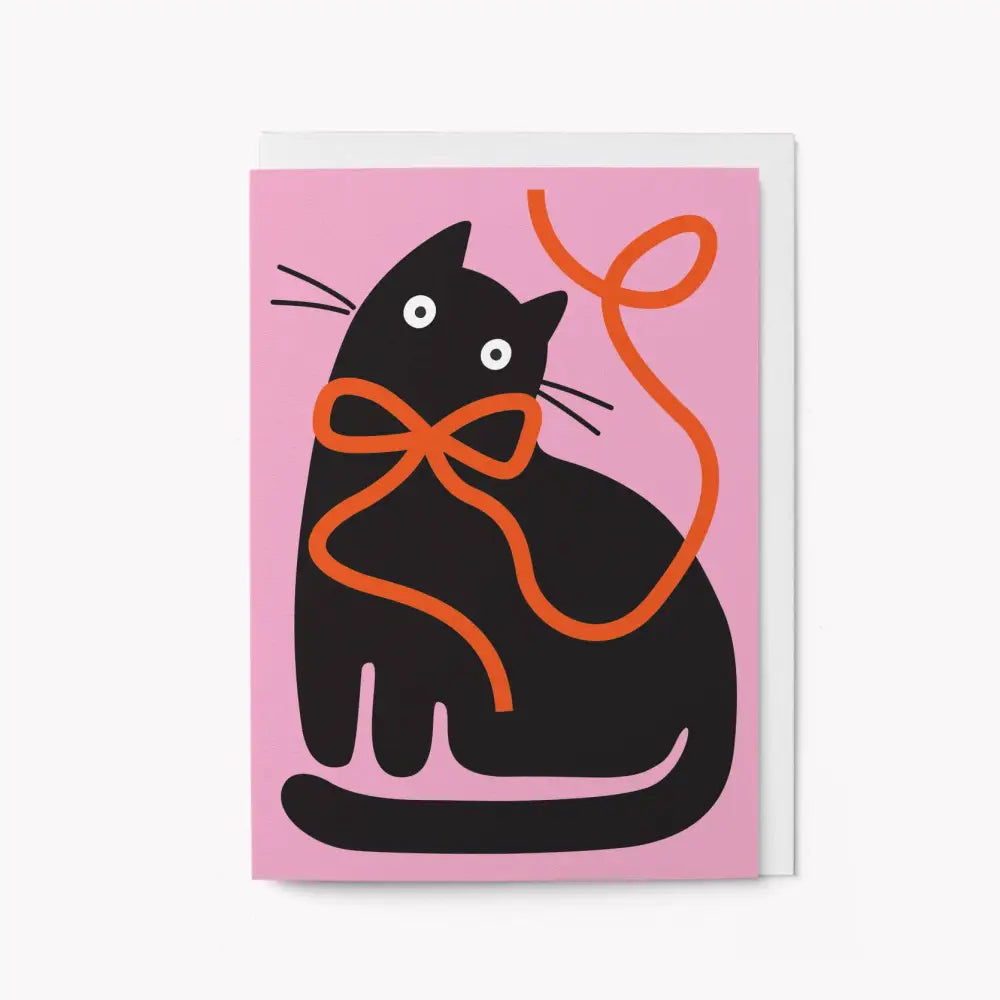 Graphic Factory - Ribbon Cat - Greeting card Standard cello