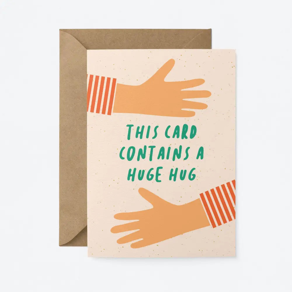 Graphic Factory - This card contains a huge hug - Greeting Card Standard cello