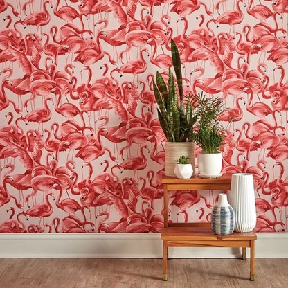 Flamingo Cheeky Peel and Stick Wallpaper, 28 sq. ft.