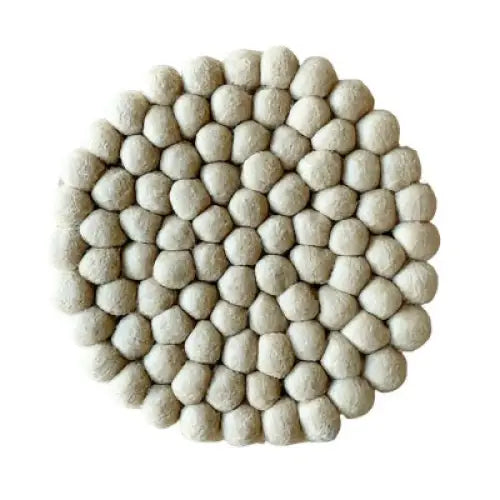 Felted Ball Trivet Ivory - PABOOM