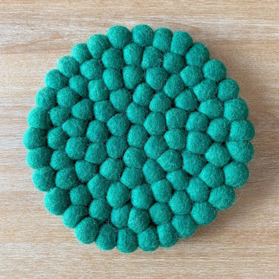 Felted Ball Trivet Pine - PABOOM