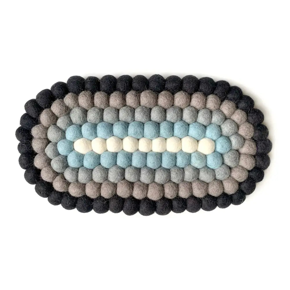 Felted Wool Oval Trivet Coal Grey - PABOOM