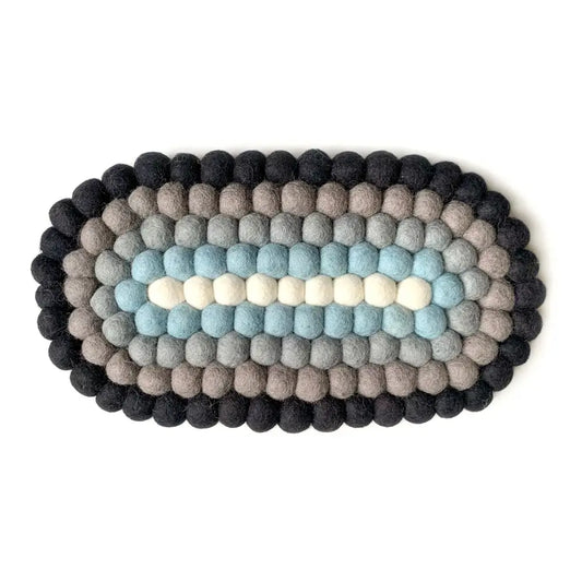 Felted Wool Oval Trivet Coal Grey - PABOOM