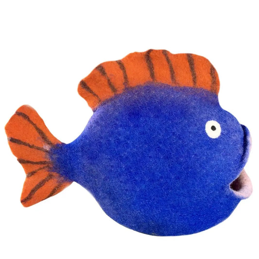 Wool Felted Cat Cave Fish - PABOOM