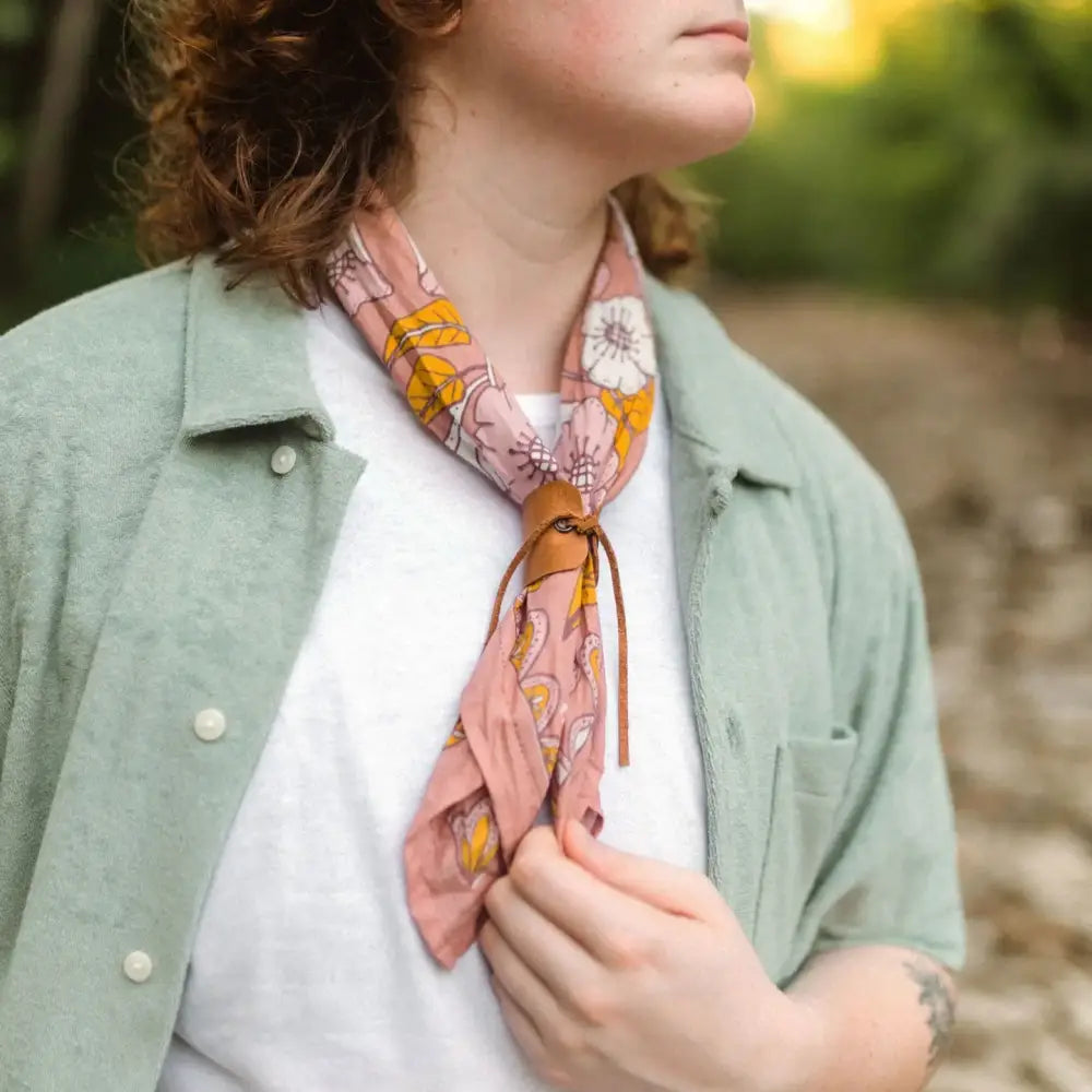 Evangeline Premium Cotton Handmade Bandana - Pink / 22 x 22"