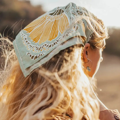 Hazel Premium Cotton Handmade Bandana - 34 x 34"