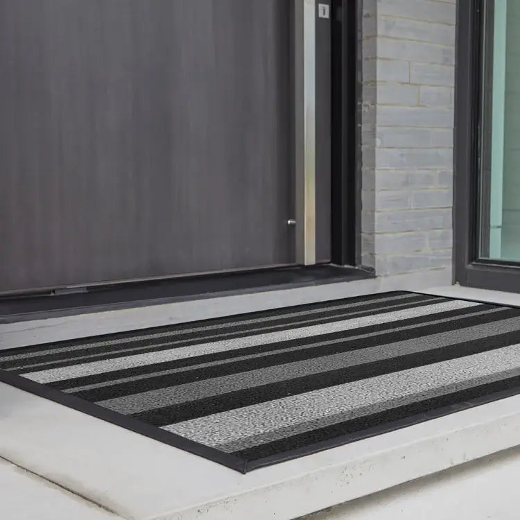 Grey Stripe Vinyl Floor Mat - PABOOM
