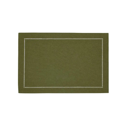 Hemstitch Placemat Olive Green - PABOOM