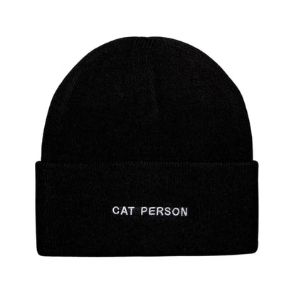 HATPHILE - HatPhile Cat Person Embroidered Beanie – Celebrate Your Love for Cats in Style Black