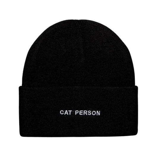 HATPHILE - HatPhile Cat Person Embroidered Beanie – Celebrate Your Love for Cats in Style Black