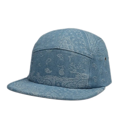 HATPHILE - blue paisley patterned five-panel cap