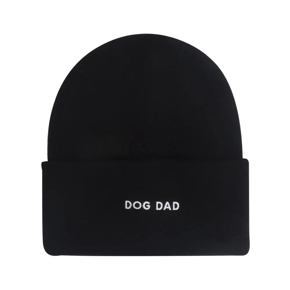 Dog Dad Embroidery Beanie Toque - Black