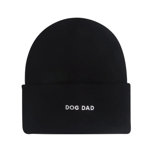 Dog Dad Embroidery Beanie Toque - Black